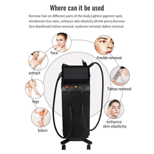 10 Bars 808nm Soprano Ice Laser Machine Skin Rejuvenation And Freckle Removal