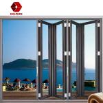 Waterproof Aluminium Folding Door Tri Fold Glass Door Anodized Powder Coated