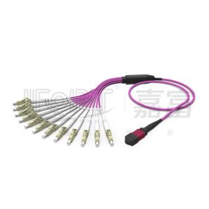 Wholesale 12 Fibers Duplex MPO Breakout Cable MPO-LC/SC/FC/ST Multimode 50/125 3.0mm LSZH Aqua from china suppliers