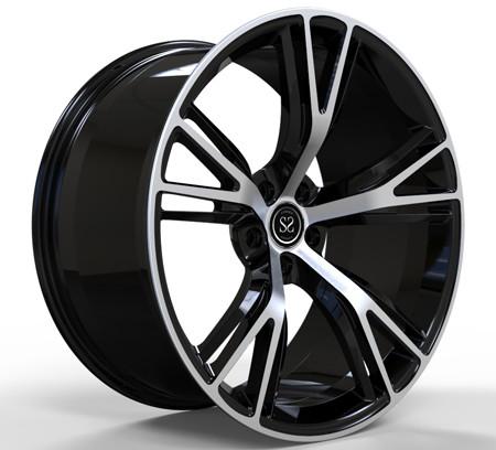 22x9 22x11 One Piece Aluminum Alloy Forged Gloss Black Machined Face Wheel For
