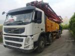 Red Used Concrete Pump Truck With Volve Chassis 56m / 6 Section