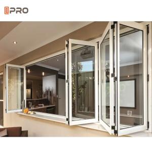 Wholesale Fold Up Glass Aluminum Bifold Windows Residential Vertical Folding Windows from china suppliers