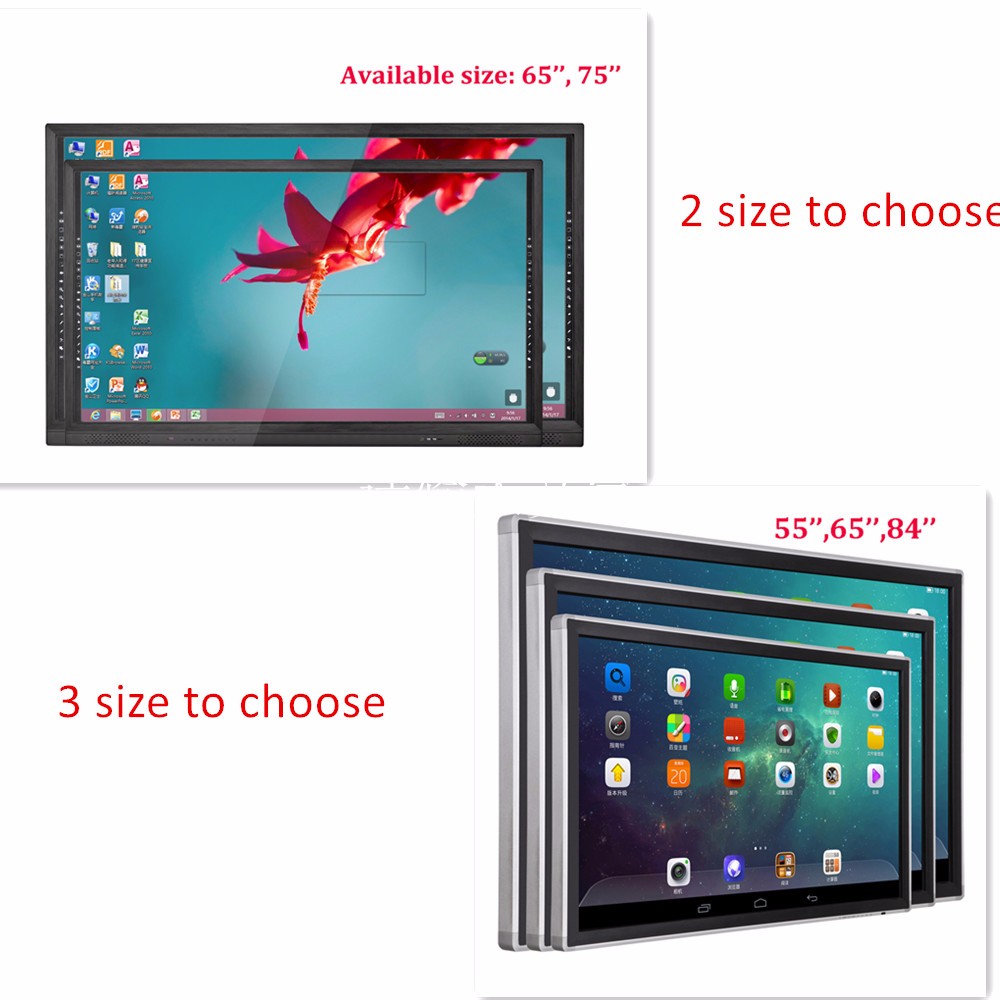 55, 65, 75 and 84 , 86 inch interactive led display for education and business
