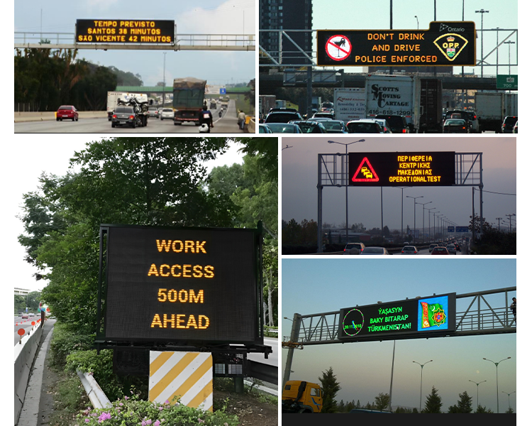 City Roadside Variable Message Sign with 250-300m Viewing Distance >120Hz Refresh Rate and 100,000 Hours Life Span VMS LED Display