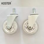 Wear Resistant Silicone 3inch 75mm White PU Transparent Casters for Furniture