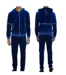 Wholesale 2017 new stylish breathable plain cotton bulk velour sweatsuit custom velvet tracksuit men from china suppliers