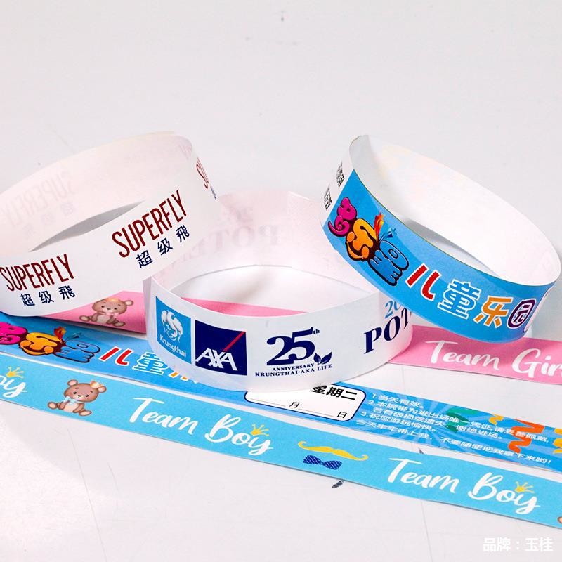 Factory Custom Logo Sequential Numbering Tyvek Wristbands Pool Waterproof Full Color Printing tyvek Bracelet Wrist Band