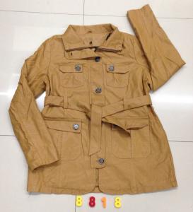 China 8818 Ladies fashion pu long jacket stock (coats,blouzes,tops) on sale