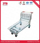60L 2 Tier Cart On Wheels 5 Inch PU Wheels Chrome Plate