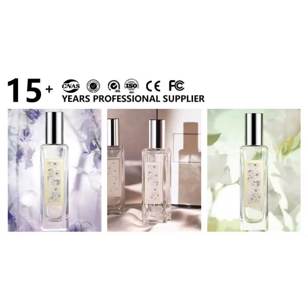 Custom Logo 50ml Clear Square Glass Perfume Spray Diffuser Bottle