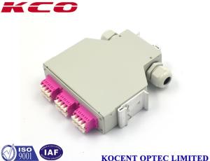 Wholesale Fiber Optic Din Rail Terminal Splice Box 6 Port OM4 LC Quad Adapter 24 Core KCO-DINRAIL-LC-OM4-24 from china suppliers