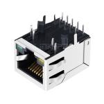 LPJG4945ADNL 100/1000 Base-T Tab Down Yellow/Green Led Single Port Magnetic RJ45