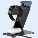Metal Wireless 3 In 1 Charging Stand PD/QC Stylish High Charging Effeciency
