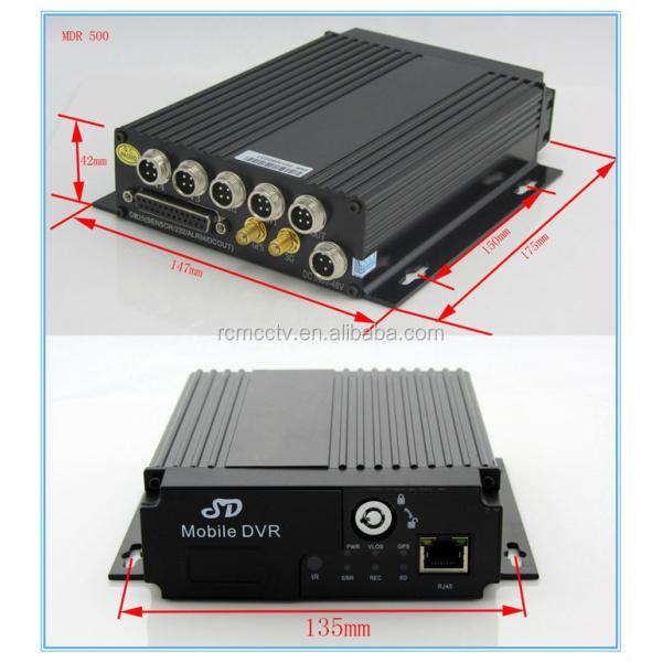 4CH SD Card Mobile DVR Vehicle MDVR with H.264 Compression Format and Recording