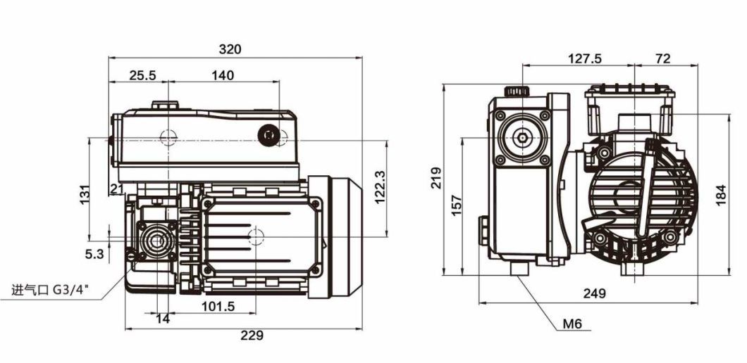Rotary Vane Vacuum Pump for Woodworking Machinerys