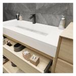 Modern Style Melamine Board Counter Top Basin Bathroom Vanity with Handle-Free