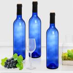 750ml Glass Bottles for Vodka Champagne Juice Beverages Decorations Cobalt Blue