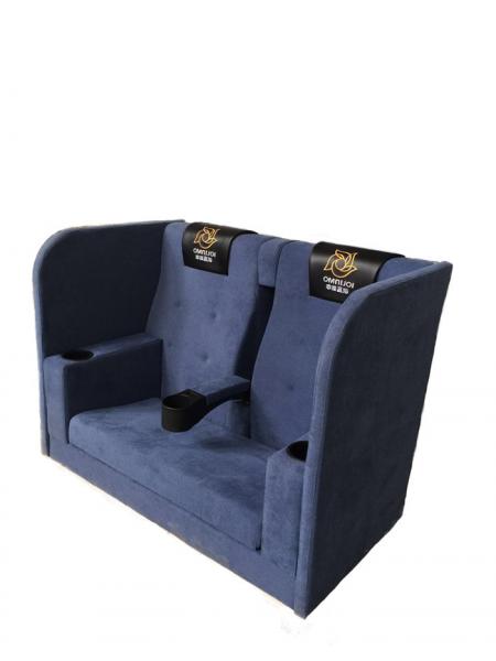 Quality Customizable Theatre Couple Seat  Fixed Back Micro Fabric Molded PU Foam for sale
