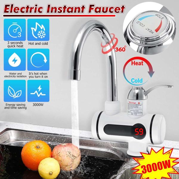 3-5s Fast Electric Faucet 220V Electric Instant Water Heater Tap For Bathroom