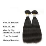 9A Unprocessed Indian Human Hair Bundles Straight 12''- 32'' , Natural 1b Black
