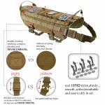 Water Resistant Nylon Dog Harness Military Patrol K9 Tactical Service Outdoor