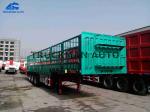 Side Wall Fence Semi Trailer 70 Tons Loading 3mm Diamond Checked Flatbed