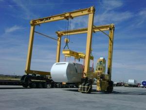 Wholesale Wind Turbine Section Lifted By Two Travelifts With I Beams Featuring Center Swivels from china suppliers