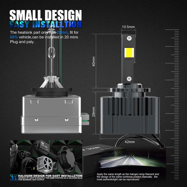 70W LED Canbus Decoder 5500K Color Temperature Anti Flicker IP68 Waterproof