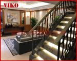 Wrought Iron Staircase VK102S Wrought Iron Handrail Tread Beech,Railing tempered