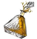 Clear Industrial Beverage Decanter for Unique Shape Crystal Glass Whisky