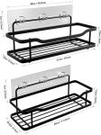 2-Pack Adhesive No Drilling Rustproof Stainless Steel Shower Caddy Shower Shelf
