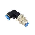 PLM Equal Elbow Type Outer Hexagon Nut Brass Nickel Plate Tube Fitting