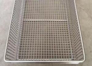 China 304 Rectangle Wire Mesh 1.6mm Stainless Steel Storage Baskets For Kitchen on sale