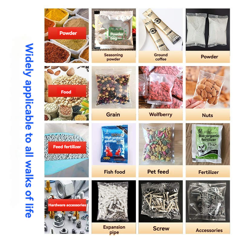 Hardware Screw Rice Automatic Packaging Line For Granule Dog Food Seed Weighing Filling