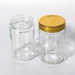Food Factory Use 1Oz 4Oz 8Oz Round Shaped Clear Empty Storage Container Glass