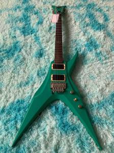 Wholesale 6 Strings Guitar 39 Inch V Shape Electric Guitar Neck Through Active Guitar Mahogany Wood Body Matte Pink Green Black Re from china suppliers