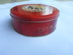 Cylinder Tin Cookie Boxes , Red Metal Tin Containers For Coffee