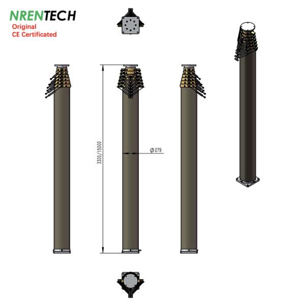 15m pneumatic telescoping antenna mast and towers for antenna-300kg payloads-