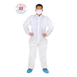 Wholesale Laboratory Disposable PP Non Woven Coverall With Collar For Cleaning Room from china suppliers