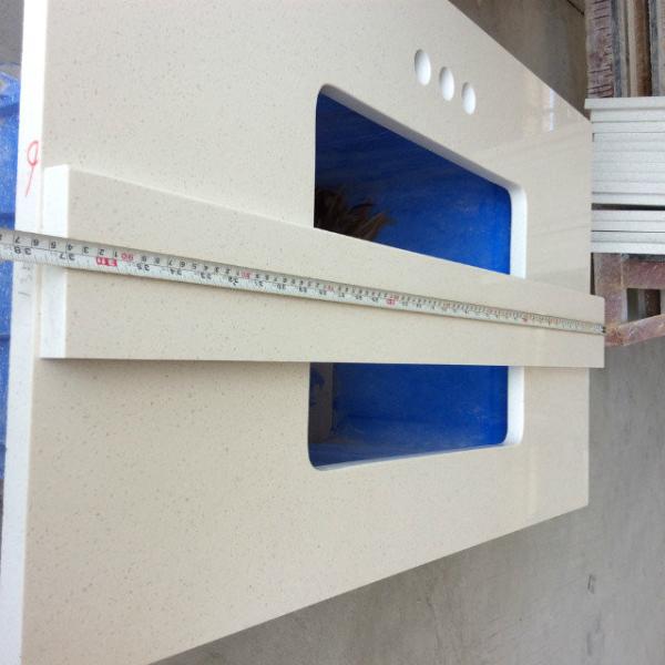 Solid Color Quartz Kitchen Countertops / Engineered Quartz Worktops 7 Mohs Hardness