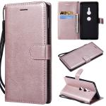 Sony XZ2 Pure Color Leather Wallet Protective Case with Card Slots