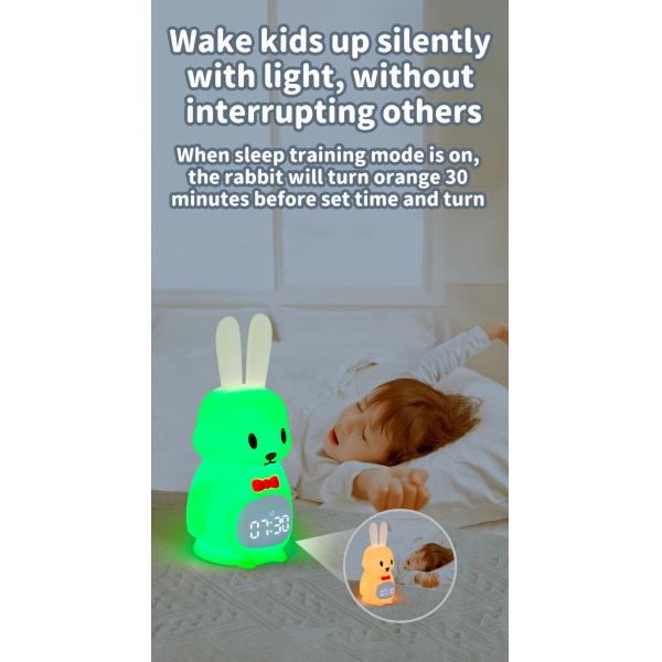 Cute Silicone Led Night Light Table Alarm Clock with Digital LED Display and Snooze