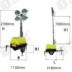 7 Meters Mobile Lighting Vehicle 5KW Diesel Generator With 1000W*4 Gold Halide
