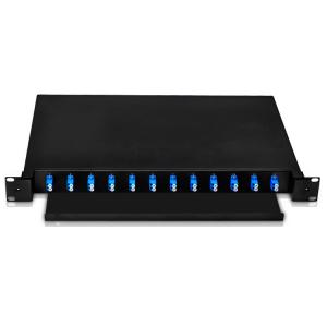 China Drawer Type Fiber Optic Accessories 1U 19 Inch Rack Mount 24 Port Patch Panel on sale
