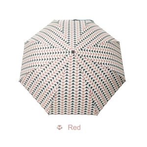 Triangular Pattern Pongee Portable Folding Umbrella Manual Open