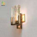 Gold Metal Clear Crystal Wall Lamp Nordic Bedroom Ice Cube Decorative