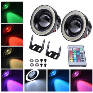 Wholesale 89MM 30W Colorful DRL Car LED Fog Lights Lights with RGB COB Halo Angel Eye Rings from china suppliers