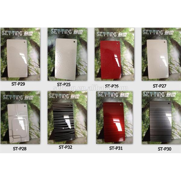 Pattern color acrylic sheet faced mdf for furniture or commercial decoration