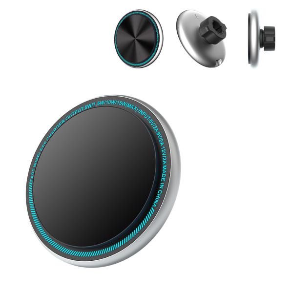 Iphone 15 Pro Max Charger Magnetic Wireless Car Phone Holder With Metal Running