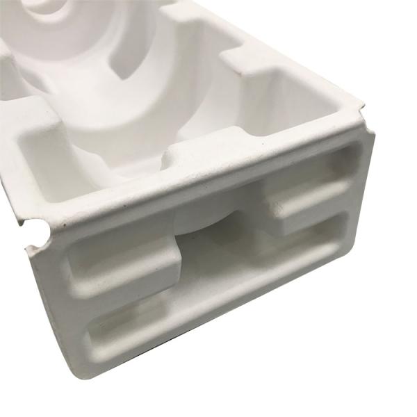 Biodegradable Recycled Paper Tray Bagasse Material Wine Bottle Inserts Molded Pulp Packaging